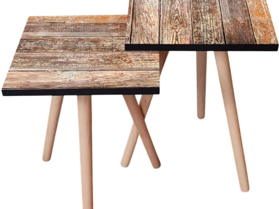 Τραπεζάκια Βοηθητικά (Σετ 2Τμχ) 481LNA2338 35x35x47/42cm Brown