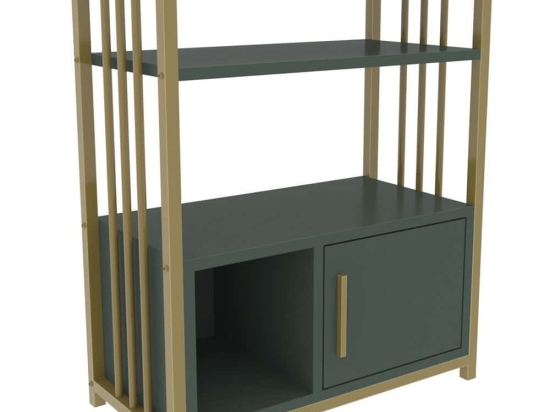Βιβλιοθήκη Letos 875ZNA4529 60x29,6x80cm Green-Gold