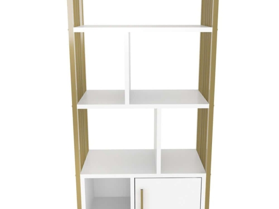 Βιβλιοθήκη Valero 875ZNA4568 60x29,6x120cm White-Gold