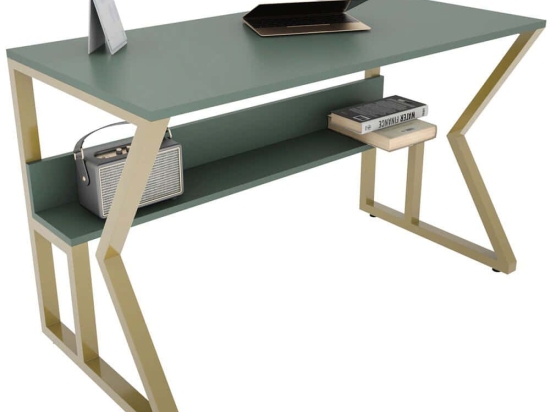 Γραφείο Wake 875ZNA4577 120x60x72,8cm Green-Gold