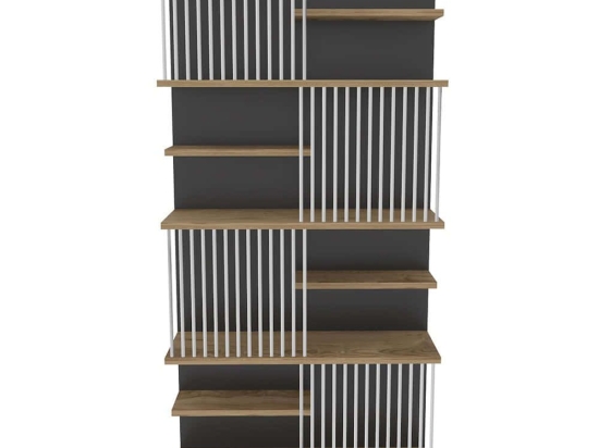 Βιβλιοθήκη Arya 875ZNA4607 80x24,6x160cm Black-Oak