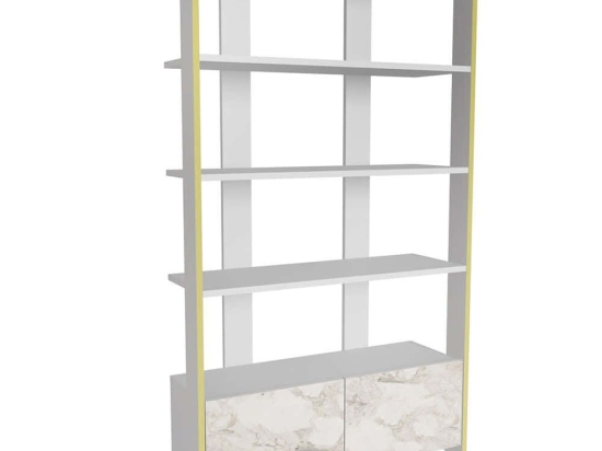 Βιβλιοθήκη Elena 875ZNA4615 93,6x31,5x160cm Marble Effect White