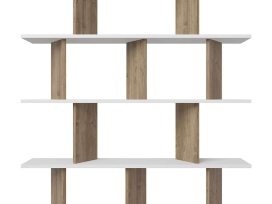 Βιβλιοθήκη Grace 875ZNA4618 120x24,6x141cm White-Walnut
