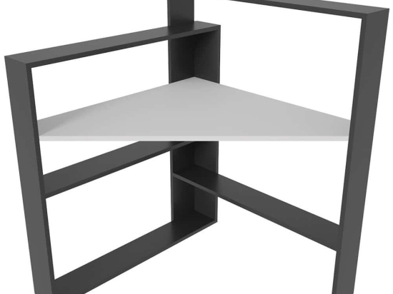 Γραφείο Kelly 875ZNA4635 93,6x93,6x114cm Black-White