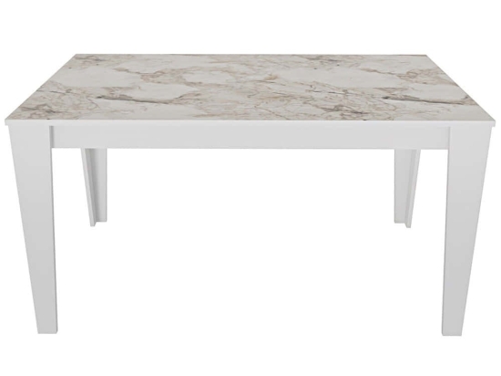 Τραπέζι Bud 875ZNA4636 145x85x75cm Marble Effect White Μοριοσανίδα, Μελαμίνη