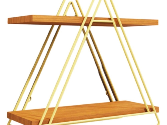 Ράφι Τοίχου Aachen 285LCV1274 42x16x38cm Gold-Walnut