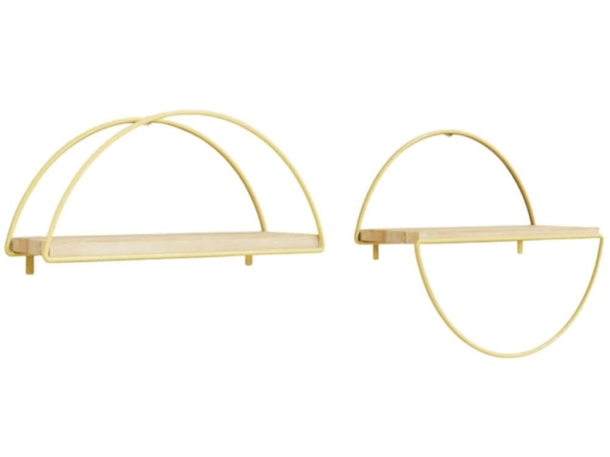 Ραφάκια Τοίχου Bielefeld (Σετ 2Τμχ) 285LCV1275 30x15x45cm Gold-Oak