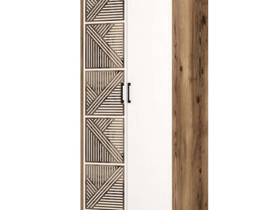 Ντουλάπα Δίφυλλη Kumsal 845HCT5425 80x47,5x201,4cm Walnut-White Δίφυλλη