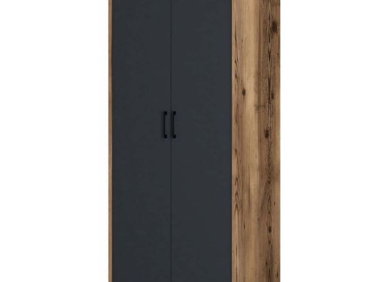 Ντουλάπα Δίφυλλη Kumsal 845HCT5444 80x47,5x201,4cm Walnut-Anthracite Δίφυλλη