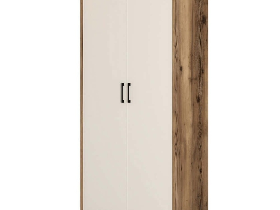Ντουλάπα Δίφυλλη Kumsal 845HCT5446 80x47,5x201,4cm Walnut-Cream Δίφυλλη