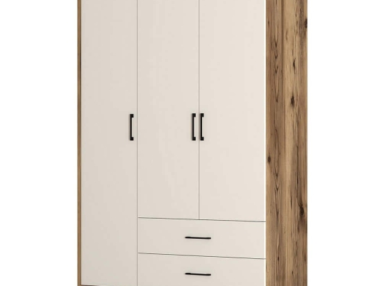 Ντουλάπα Τρίφυλλη Kumsal 845HCT5461 120x47,5x201,4cm Walnut-Cream Τρίφυλλη