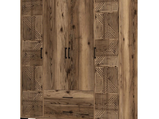Ντουλάπα Τετράφυλλη Kumsal 845HCT5472 160x47,5x201,4cm Walnut Τετράφυλλη