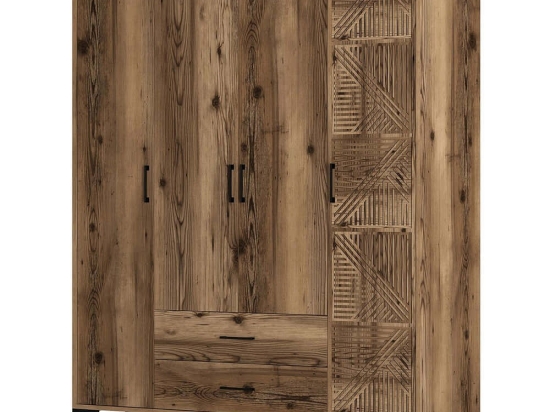 Ντουλάπα Τετράφυλλη Kumsal 845HCT5492 160x47,5x201,4cm Walnut Τετράφυλλη