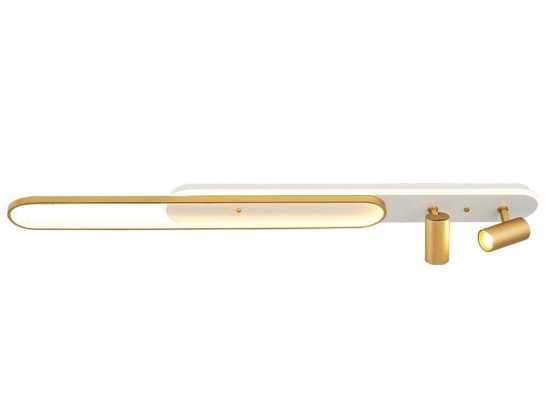 Φωτιστικό Οροφής - Πλαφονιέρα 701CHD1561 125x13x14cm Led 7500lm 75W 3000K White-Gold Opviq