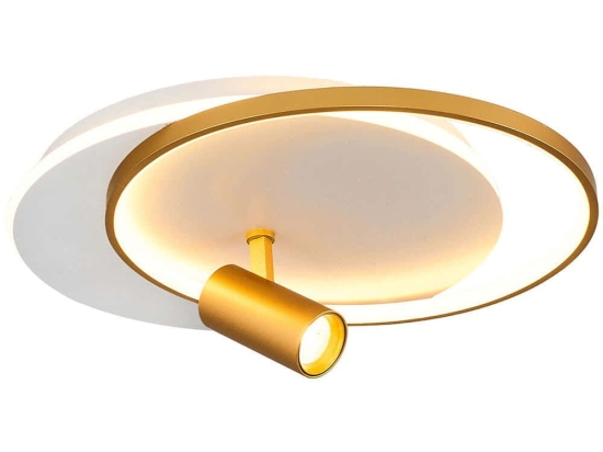Φωτιστικό Οροφής - Πλαφονιέρα 701CHD1563 Φ50x14cm Led 5100lm 51W 3000K White-Gold Opviq