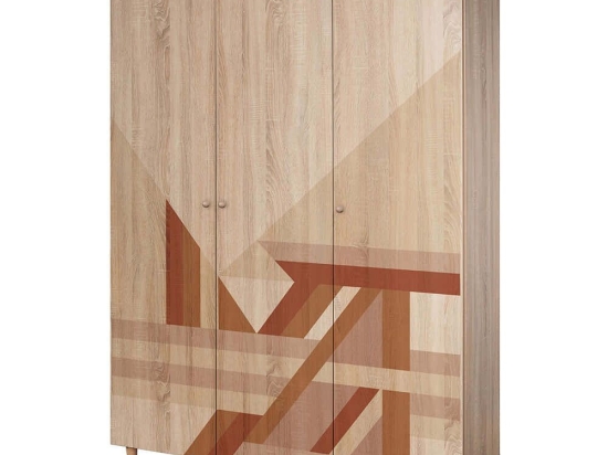 Ντουλάπα Τρίφυλλη Lena 869VEL8655 135x52x192cm Multi Τρίφυλλη