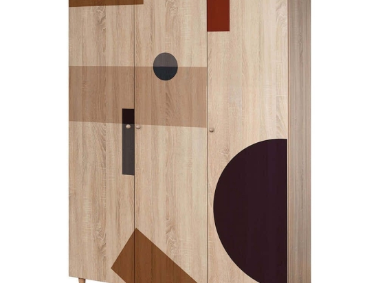 Ντουλάπα Τρίφυλλη Lena 869VEL8659 135x52x192cm Multi Τρίφυλλη