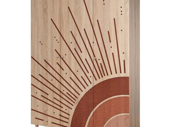 Ντουλάπα Τρίφυλλη Lena 869VEL8660 135x52x192cm Multi Τρίφυλλη