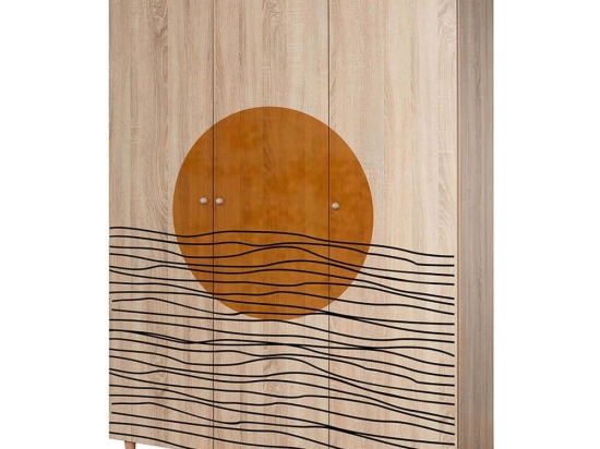 Ντουλάπα Τρίφυλλη Lena 869VEL8664 135x52x192cm Multi Τρίφυλλη
