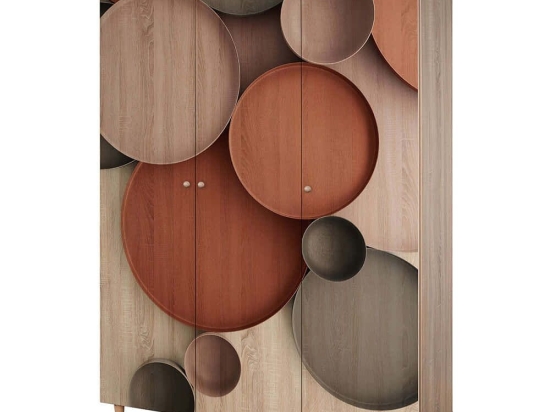 Ντουλάπα Τρίφυλλη Lena 869VEL8666 135x52x192cm Multi Τρίφυλλη