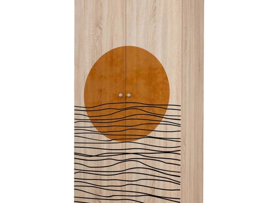 Ντουλάπα Δίφυλλη Lidya 869VEL8681 90x52x192cm Multi Δίφυλλη