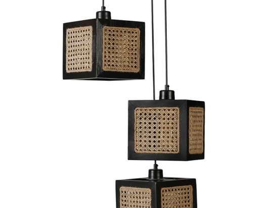 Φωτιστικό Οροφής Kumsal 941RTN1159 Φ30x70cm 3xE27 40W Natural-Black Opviq