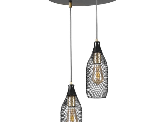 Φωτιστικό Οροφής Rio 941RTN1242 Φ25x70cm 2xE27 40W Black Opviq