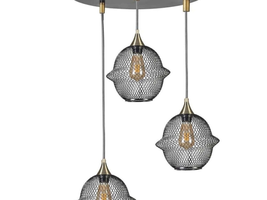 Φωτιστικό Οροφής Merkur 941RTN1279 Φ30x70cm 3xE27 40W Black Opviq