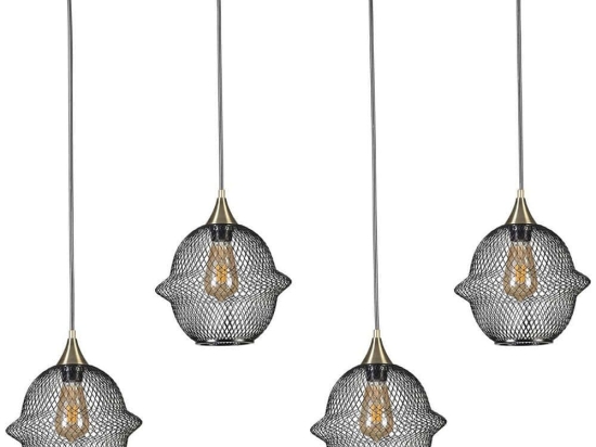 Φωτιστικό Οροφής - Ράγα Merkur 941RTN1282 65x25x70cm 4xE27 40W Black Opviq