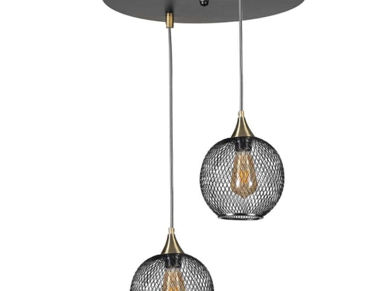 Φωτιστικό Οροφής Jupiter 941RTN1284 Φ30x70cm 2xE27 40W Black Opviq