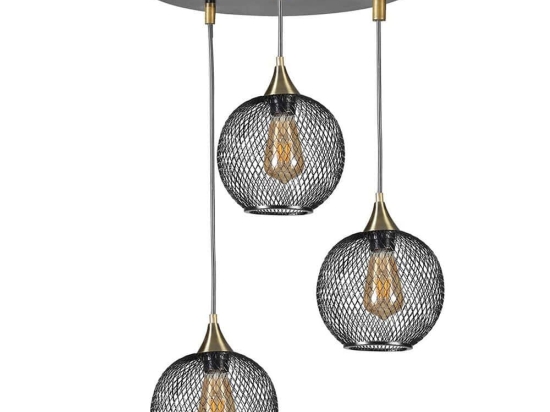 Φωτιστικό Οροφής Jupiter 941RTN1285 Φ30x70cm 3xE27 40W Black Opviq
