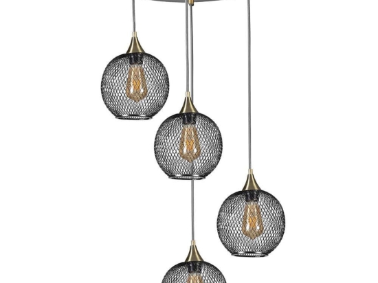 Φωτιστικό Οροφής Jupiter 941RTN1286 Φ35x70cm 4xE27 40W Black Opviq