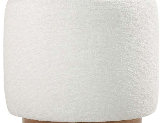 Σκαμπό Cheriton 209FLF1393 Φ45x42cm Cream-Natural