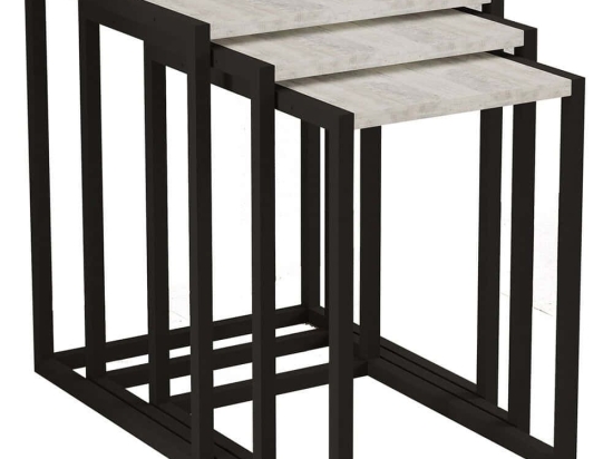 Ζιγκόν Tali (Σετ 3Τμχ) 835PUQ6260 44x45x52/39x45x49/34x45x46cm Black-Crystal White
