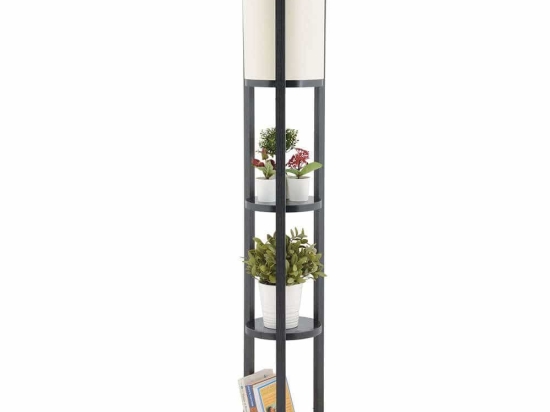 Φωτιστικό Δαπέδου Με Ραφάκια Circle Nora 390FLH2282 25x134cm E27 60W Black Opviq