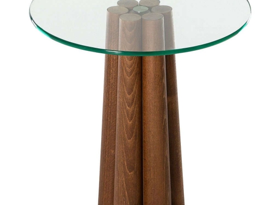 Τραπεζάκι Βοηθητικό Thales 552NOS2396 50x50x50cm Clear-Walnut