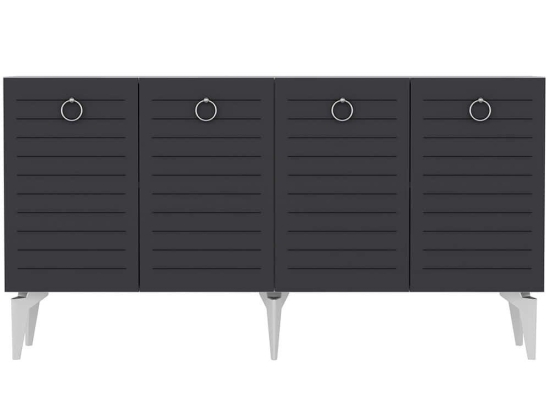 Μπουφές Arona 475OLV2674 150x40x79cm Anhtracite Μοριοσανίδα, Μελαμίνη