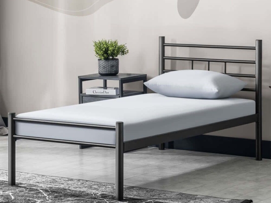 Κρεβάτι K70 (Για Στρώμα 90x200cm) 319HBV1106 90x200x95cm Black Μονό
