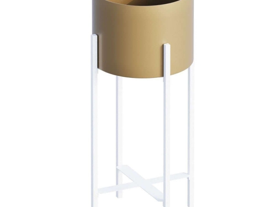 Κασπώ 247HFM1199 23x23x48cm White-Gold Aberto Design Μέταλλο