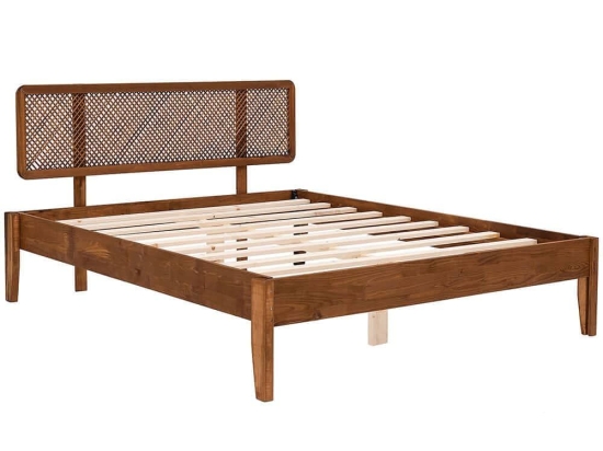 Κρεβάτι Izabelya (Για Στρώμα 160x200cm) 284MTL1141 172x205x90cm Walnut Υπέρδιπλo