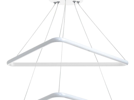 Φωτιστικό Οροφής Duple Triangle 166PRG1217 40x40x80cm Led 40-60W 4000K White Opviq