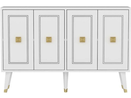Μπουφές Hartin 327ODS1227 120x30x80cm White Μοριοσανίδα, Μελαμίνη