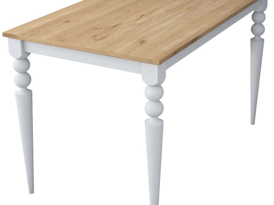 Τραπέζι 893RAN5432 120x70x73,8cm Oak-White Μοριοσανίδα, Μελαμίνη
