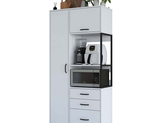 Ντουλάπι Κουζίνας 893RAN5436 90x40x198,6cm White Μοριοσανίδα, Μελαμίνη