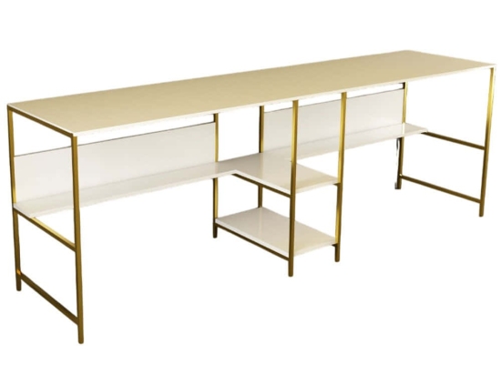 Γραφείο 285LCV1302 240x60x74cm White-Gold
