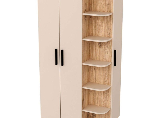 Ντουλάπα Τρίφυλλη Luses 550ARN3158 90x50x181,8cm Beige-Pine Τρίφυλλη