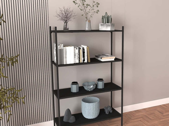 Ραφιέρα Δαπέδου Marta 706CLN1173 80x30x125cm Black