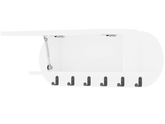Κρεμάστρα Τοίχου 6 Θέσεων Kroma 855DTE5155 84x15,5x28,5cm White Hanah Home Μοριοσανίδα, Μέταλλο