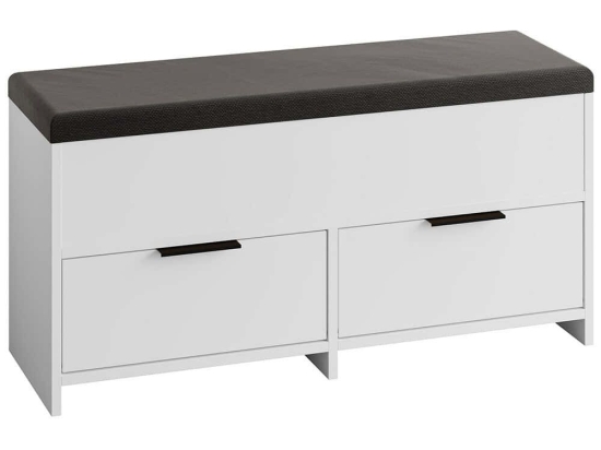 Παπουτσοθήκη - Σκαμπό Cove 855DTE5162 106x34x50cm White Μοριοσανίδα, Μελαμίνη