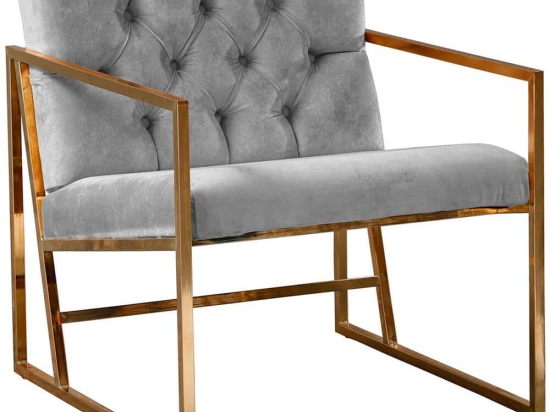 Πολυθρόνα Oslo Babyface 118BRN1546 70x75x74cm Grey-Gold